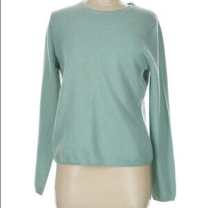Lightweight turquoise cashmere crewneck